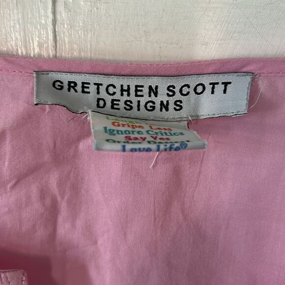 Gretchen Scott Designs Pink and Orange Embroidered Tunic - Size M - Picture 2 of 10